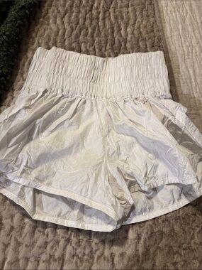 FP Movement by Free People White Smocked Waist Athletic Shorts